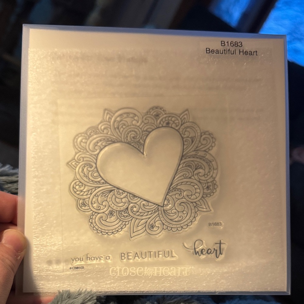 Beautiful Heart Clear Stamp - White Accent